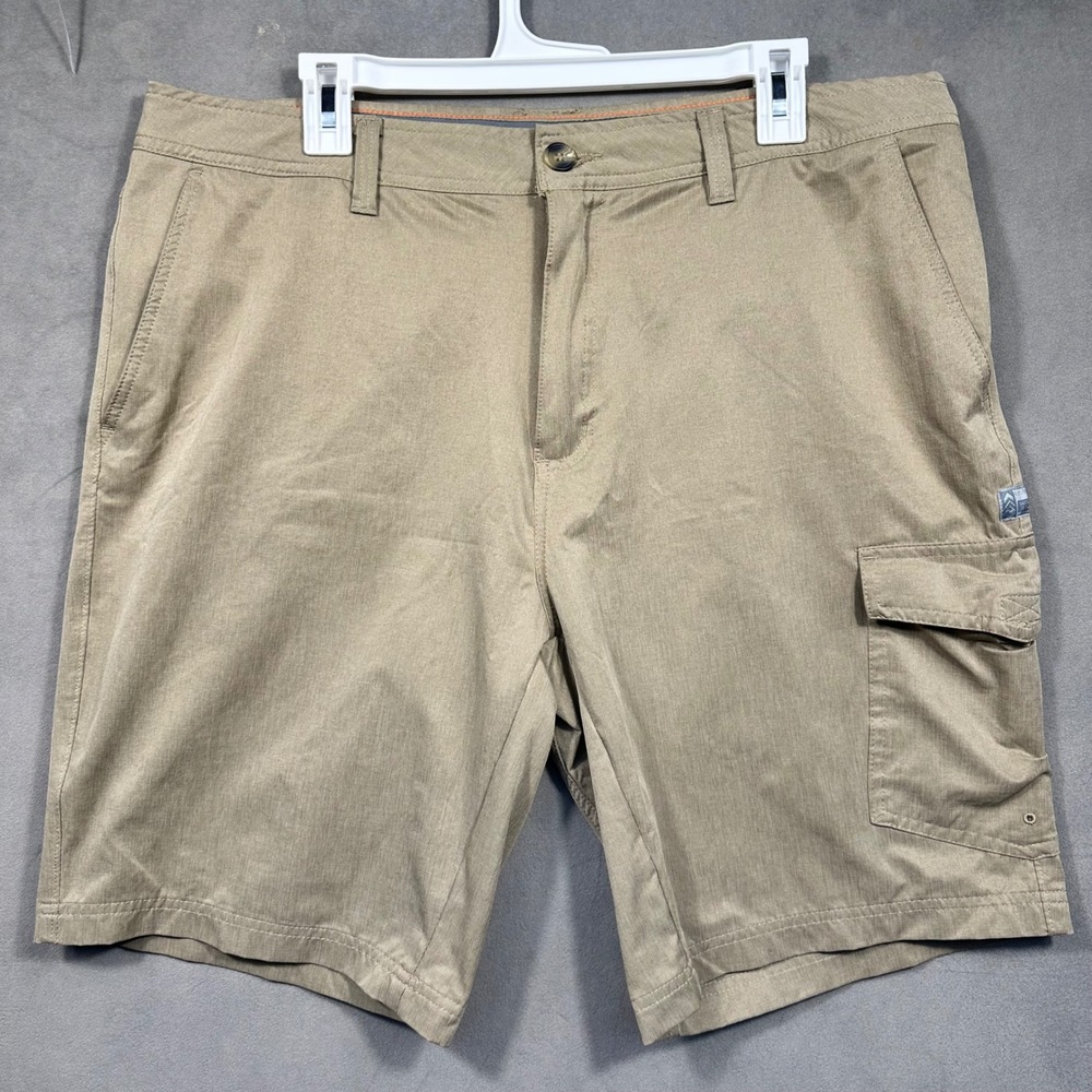Free Country Cargo Shorts Mens 38 Tan Hiking Outdoor Utility Excellent